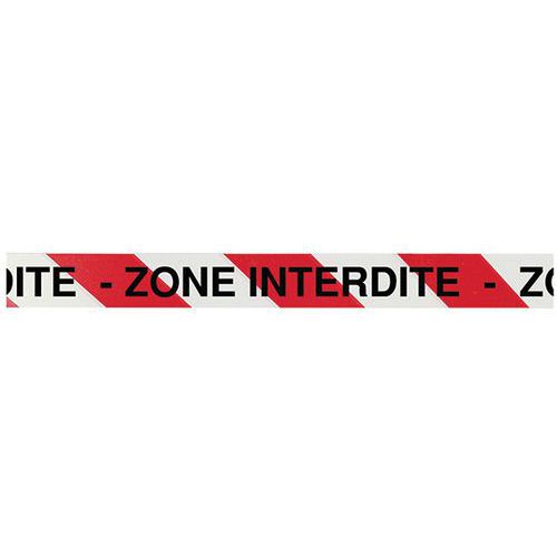 Taliaplast - Ruban préimprimé Zone Interdite - 500m Rouge/Blanc - Signalétique de sécurité haute visibilité