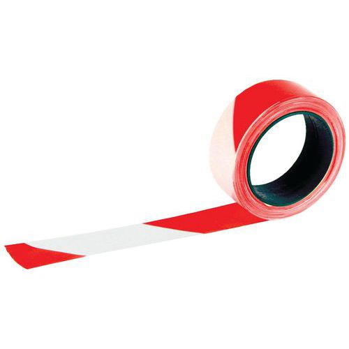 Taliaplast - Ruban Rubaplast Rouge/Blanc - 100m x 50mm - Signalisation Sécurité Visible