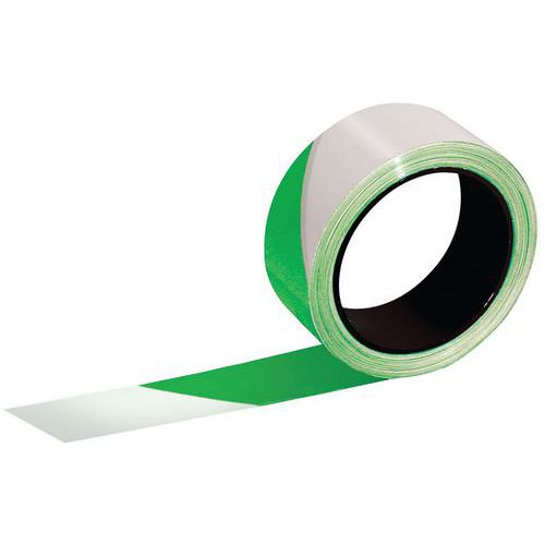 Taliaplast - Ruban Rubaplast Signalétique Sécurité - Vert/Blanc - 100m x 50mm