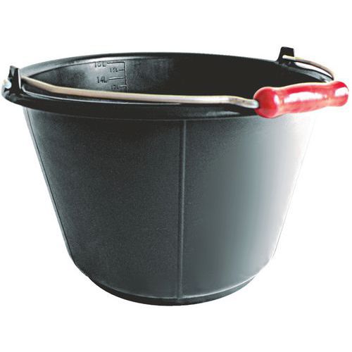 Taliaplast - Seau Pro à poignée - Noir 16L - Robuste et pratique pour tous vos travaux