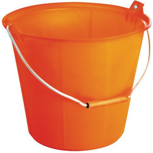 Taliaplast - Seau Pro à ergots plastique - 13L Orange fluo - Robuste et pratique pour tous vos travaux