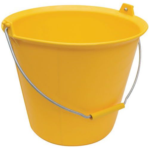 Taliaplast - Seau Pro à ergots plastique 13L Jaune - Robuste et pratique pour tous vos travaux