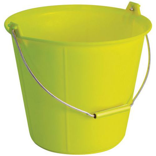 Taliaplast - Seau Pro à ergots plastique - 13L Jaune fluo - Robuste et pratique pour tous vos travaux