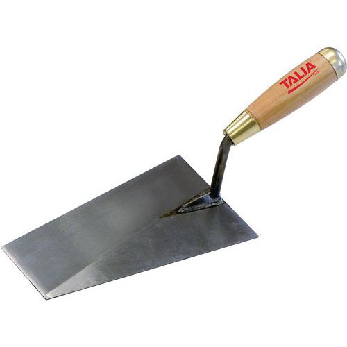Taliaplast - Truelle Lisseuse Bout Carré Acier - Manche Bois - 24cm - Lame Acier Robuste - Outillage Spécialisé
