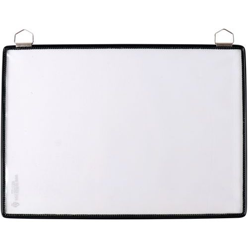 Djois Made By Tarifold - Lot de 5 Poches A4 Paysage Rigides - Noir - Transparent - PVC - 25.2x32.6cm - Lean Management
