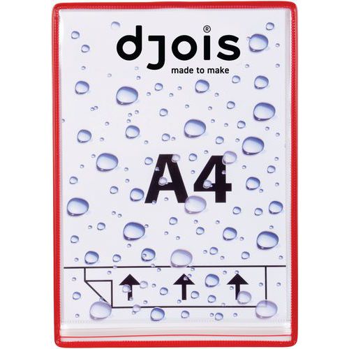 Djois Made By Tarifold - Poche Drypocket anti-humidité A4 - Rouge - 5 pochettes - PVC - Repositionnable