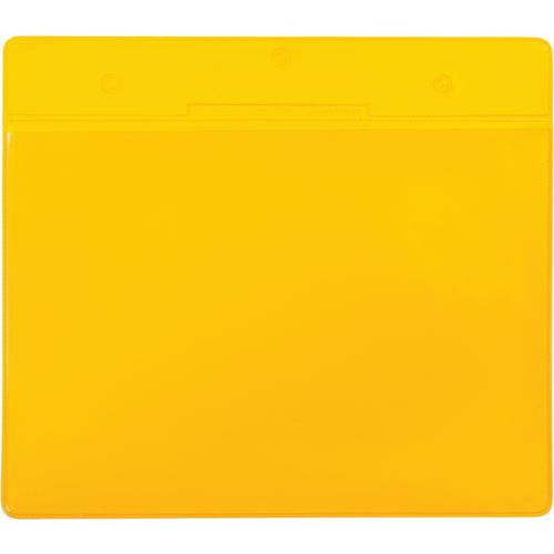 Djois Made By Tarifold - Poche Logistique Adhésif Permanent Paysage A5 Jaune - Lot de 10 - PVC - Idéal Lean Management