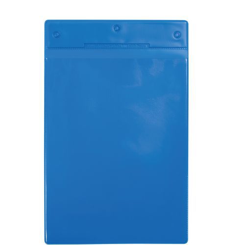 Djois Made By Tarifold - Poche logistique A5 Portrait Adhésif Permanent Bleu - Lot de 10 - PVC - Lean Management