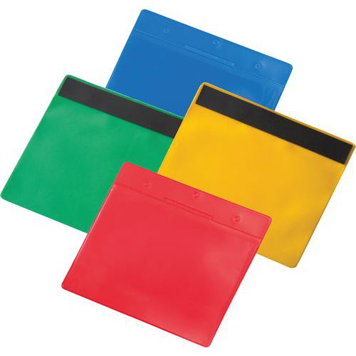 Djois Made By Tarifold - Poche logistique magnétique A5 paysage - Bleu - Lot de 10 - PVC recyclable