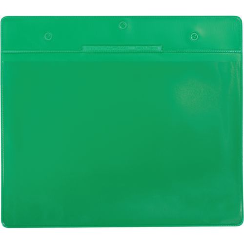 Djois Made By Tarifold - Poche logistique magnétique paysage A5 Vert - Lot de 10 - PVC recyclable