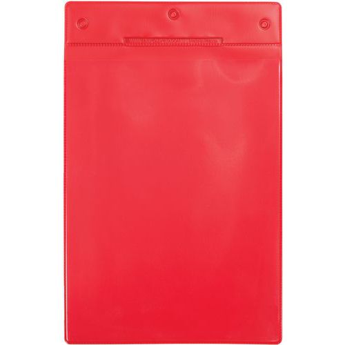 Djois Made By Tarifold - Poche logistique magnétique A5 Portrait Rouge - Lot de 10 - PVC résistant, idéal Lean Management