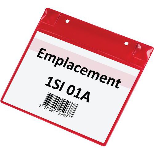 Djois Made By Tarifold - Poche logistique A5 magnétique - Rouge - Lot de 5 - PVC - Lean Management