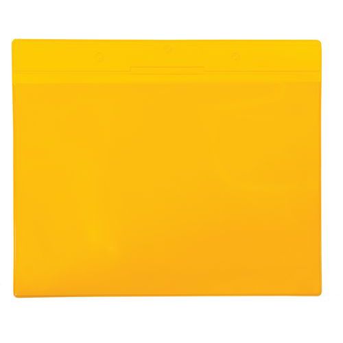 Djois Made By Tarifold - Poche Logistique Magnétique A4 Paysage Jaune - Lot de 10 - PVC Durable