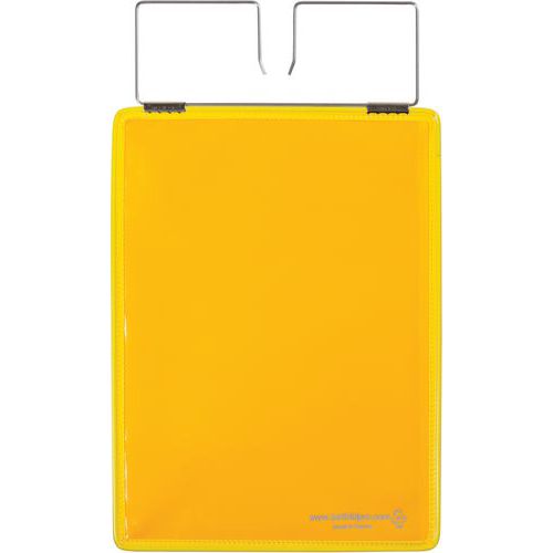 Djois Made By Tarifold - Poche logistique A5 renforcée à accrocher - Jaune Portrait - PVC 300 μm - Lot de 10