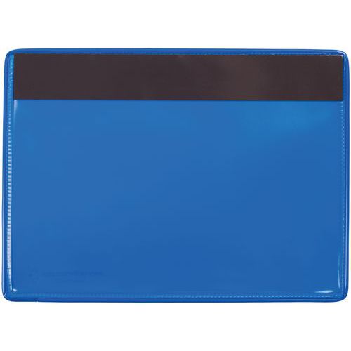 Djois Made By Tarifold - Poche logistique magnétique A4 paysage bleu - 10 pochettes PVC - Repositionnable et renforcée