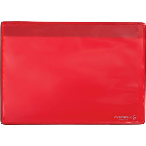 Djois Made By Tarifold - Poche Logistique Magnétique A5 Paysage Rouge - 10 Pochettes PVC - Lean Management
