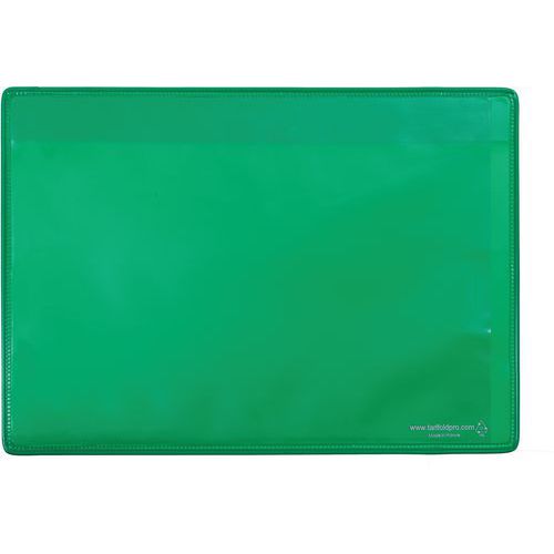 Djois Made By Tarifold - Poche logistique magnétique A5 Paysage Vert - 10 pochettes PVC - Repositionnable