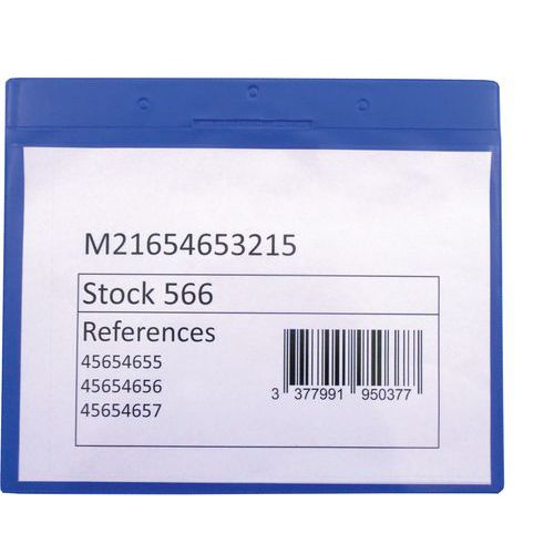 Djois Made By Tarifold - Pochette Logistique A4 Paysage Bleu - 10 Pochettes PVC Repositionnables - Lean Management
