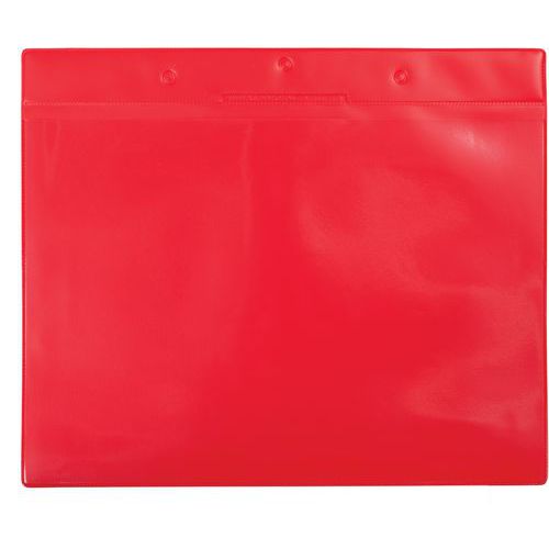 Djois Made By Tarifold - Pochette logistique A4 Paysage Rouge - 10 pochettes PVC - Repositionnable - Lean Management