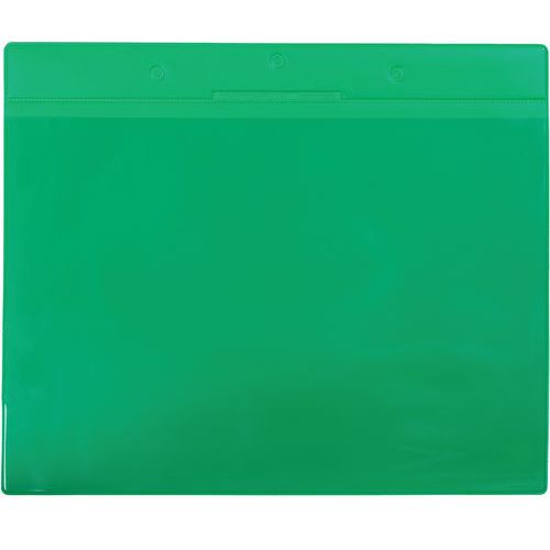 Lot de 10 - Pochette Logistique À Accrocher - A4 - Paysage - Vert