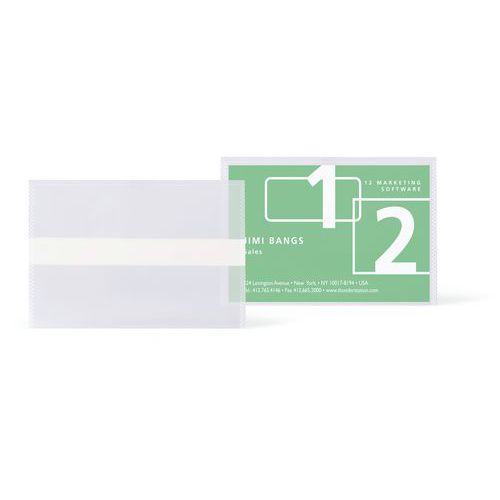 Djois Made By Tarifold - Porte-cartes visite biodégradable adhésif - 95x60mm, 10 pochettes, PLA transparent