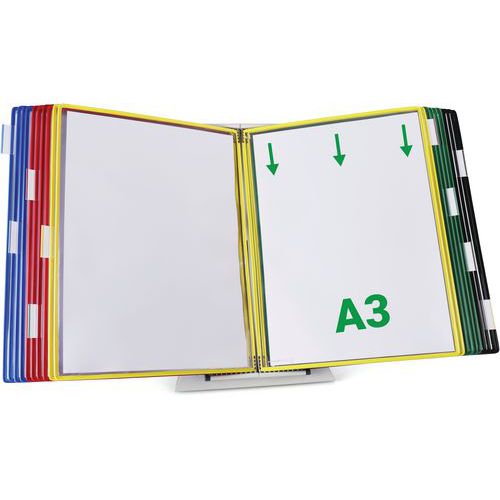 Pupitre D'affichage Métal Tarifold A3 - 20 Poches - Assorti