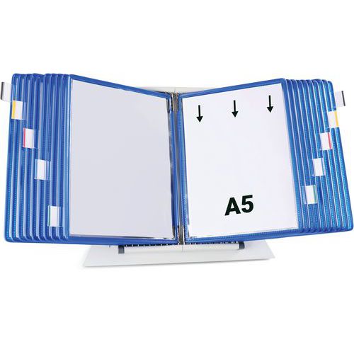 Pupitre D'affichage Métal Tarifold - A5 - 20 Poches - Bleu