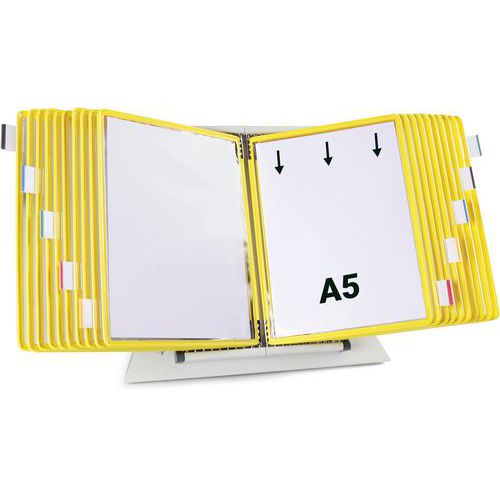Pupitre D'affichage Métal Tarifold - A5 - 20 Poches - Jaune