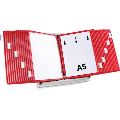 Pupitre D'affichage Métal Tarifold - A5 - 30 Poches - Rouge
