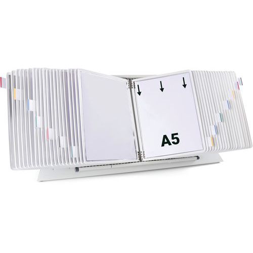 Pupitre D'affichage Métal Tarifold - A5 - 40 Poches - Blanc