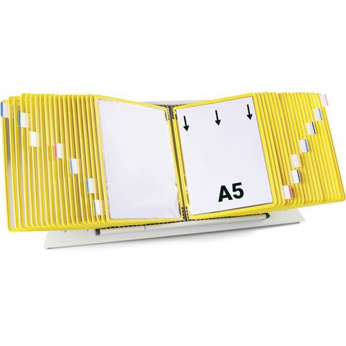 Pupitre D'affichage Métal Tarifold - A5 - 40 Poches - Jaune