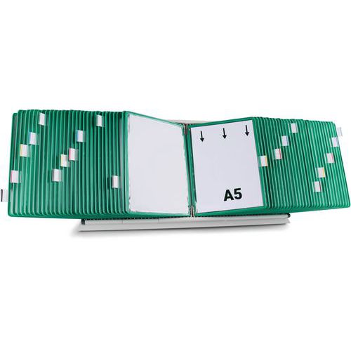 Pupitre D'affichage Métal Tarifold - A5 - 60 Poches - Vert
