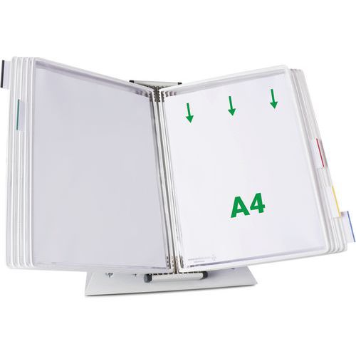 Pupitre Métal Tarifold - A4 - 10 Poches Pp - Blanc