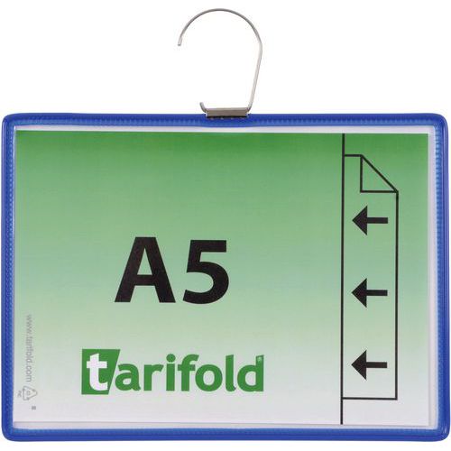 Djois Made By Tarifold - Pochettes A5 Paysage Bleues - Lot de 5 - PVC Rigide Repositionnable - Lean Management