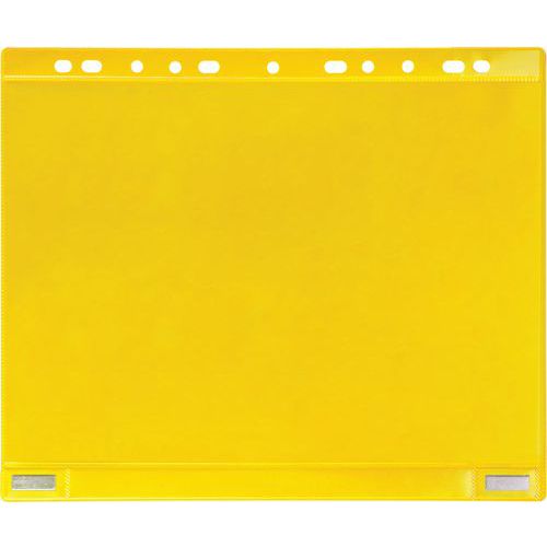 Djois Made By Tarifold - Pochette Magnétique A4 Paysage Jaune - Lot de 5 - PVC Repositionnable - Lean Management