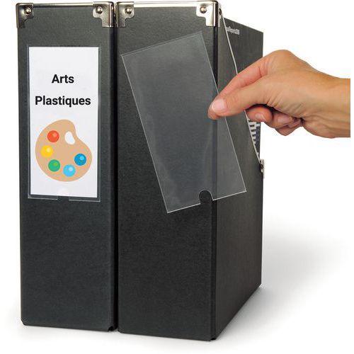 Djois Made By Tarifold - Porte-étiquette adhésif transparent - 62x150 mm - Polypropylène - Idéal pour bureau