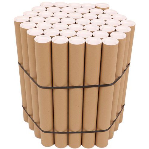 Tube en carton d'expédition A2 - 450x50mm - Kraft Havane - Recyclé 95% - Idéal pour emballer vos documents longs