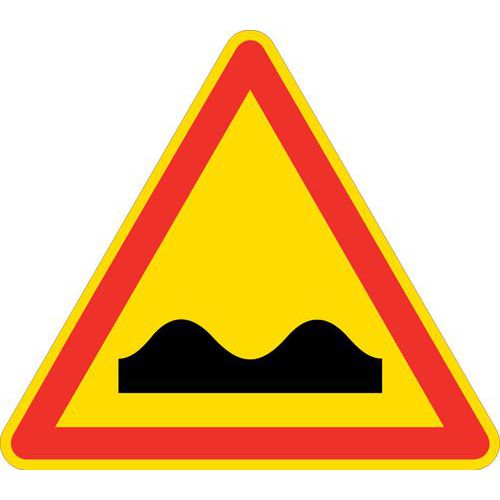 Kelias - Panneau Signalisation AK2 Dos d'âne Temporaire - Triangle Classe 1 - 700mm - Sécurité Voirie