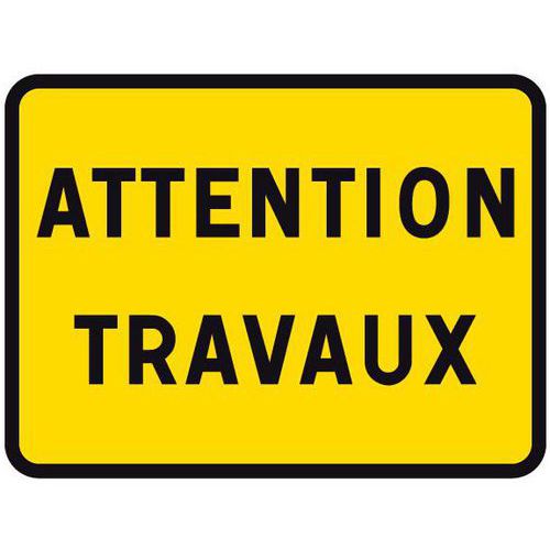 Kelias - Panneau de signalisation KC1 Attention Travaux - Classe 1 - 80x60cm - Sécurité Voirie