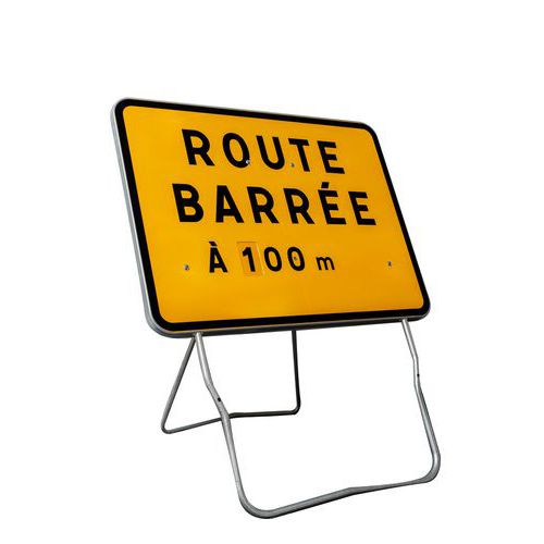Kelias - Panneau de Signalisation KC1 CL1 Traversée d'Engins - Rectangle 800x600mm - Classe 1 - Voirie