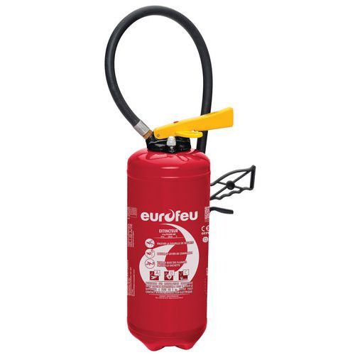 Extincteur Poudre 6kg EUROFEU ABC - Polyvalent et Efficace - Protection Incendie Fiable - Garantie 2 Ans