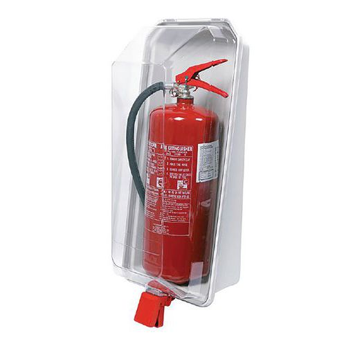 Guérite pour extincteur 9-12 kg - Gris Transparent - 80x34 cm - Protection incendie robuste