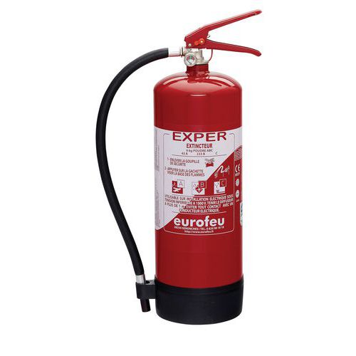 Extincteur Poudre ABC PP 6 KG Gamme Expert - Protection Incendie - Poids Total 6 kg - Garantie 2 ans