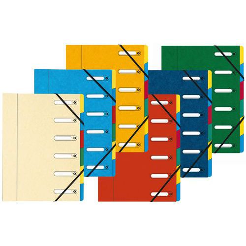 Exacompta - Trieur 6 Compartiments A4 Carton Assorti - Éco-responsable FSC Recyclé