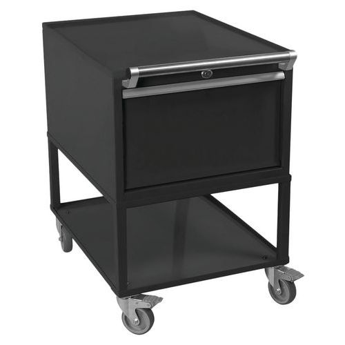 Desserte mobile 1 plateau 1 tiroir Anthracite 7016 - Anjou Tolerie