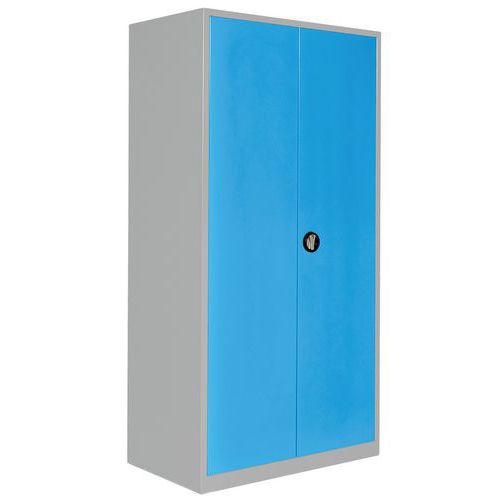 Anjou Tolerie - Armoire Haute Atelier 1250x725x1950mm Gris Clair/Bleu - 2 Portes à Clé - 4 Tablettes 160kg - Acier