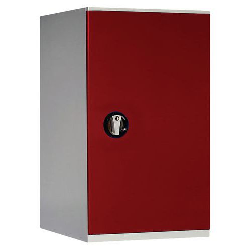 Armoire basse porte battante - Largeur 500 mm, Gris clair/Rouge 3002 - Anjou Tolerie