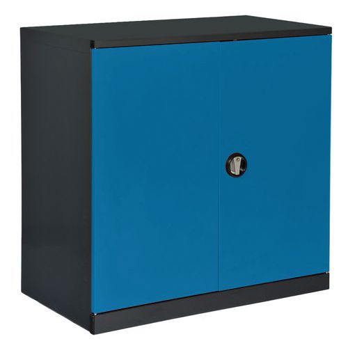 Anjou Tolerie - Armoire basse d'atelier 1000x500x1000mm Anthracite/Bleu - 2 Portes à clé - Charge 1000kg - Livrée montée - Garantie 7 ans