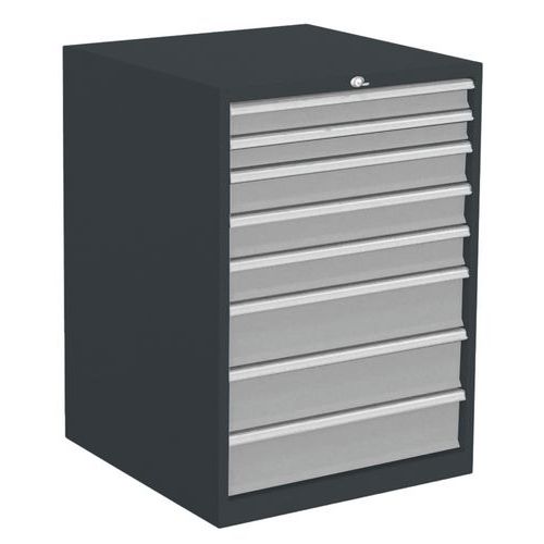 Meuble industriel 8 tiroirs aménageables Anthracite/Gris - Anjou Tolerie