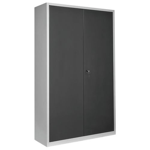 Armoire de rangement Vestiaire 900mm Gris clair Anthracite 2 portes 5 compartiments à clé Livrée montée 7 ans garantie